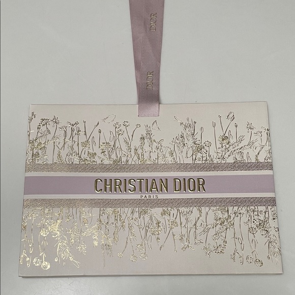 Dior Soft Pink Gift Bag with Ribbon with Gold Lettering - Picture 1 of 3